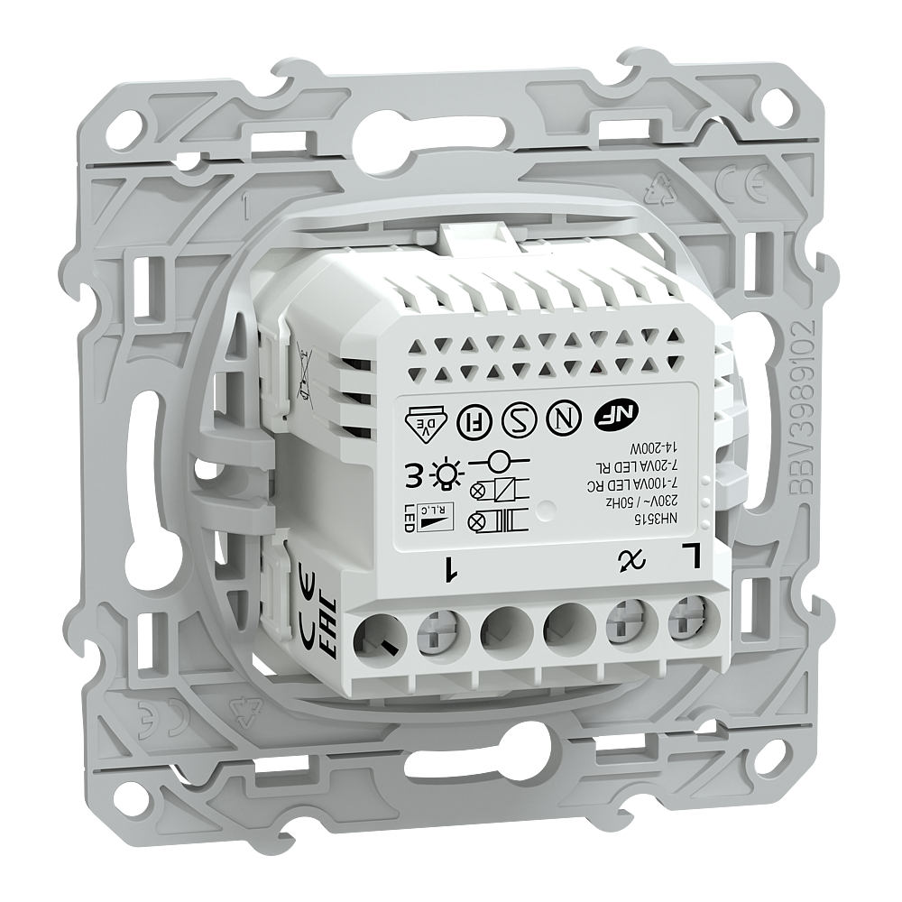 Wiser Ovalis - variateur poussoir - 2 fils - zigbee - Blanc