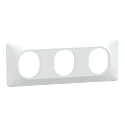 Ovalis - Plaque de finition - 3 postes Horizontal - entraxe 71 mm - Blanc