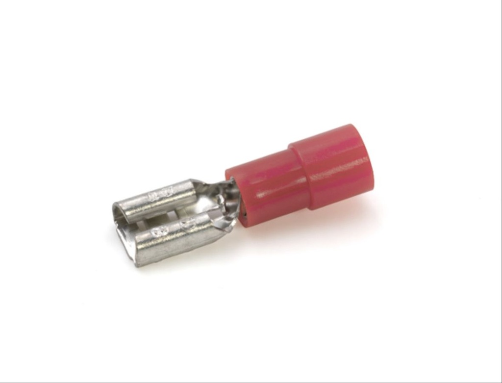 Clip partiellement isolé femelle rouge rouge (0,25 à 1,5 mm²) - 6,3 x 0,8 mm