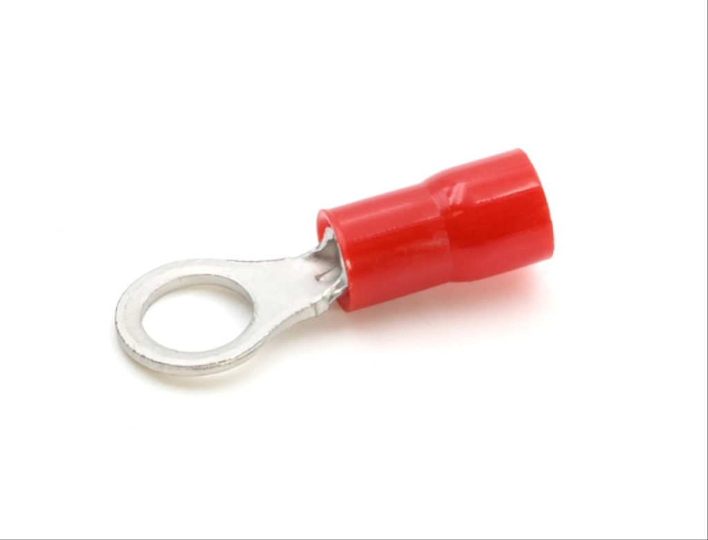 Cosse préisolée ronde rouge (0,25 à 1,5 mm²) - Diam. 5 mm