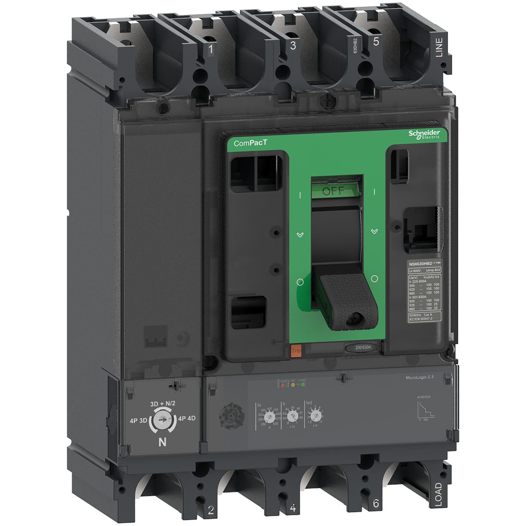 ComPacT NSX400F - Disjoncteur - MicroLogic 2.3 250A - 4P4D - 36kA - fixe
