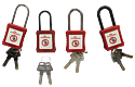 cadenas plastique rouge anse nylon 6mm clé aléatoire Z
