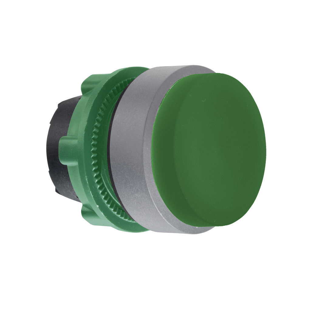 Harmony XB5 - tête bouton pousser-pousser - Ø22 - col grise - dépassant - vert
