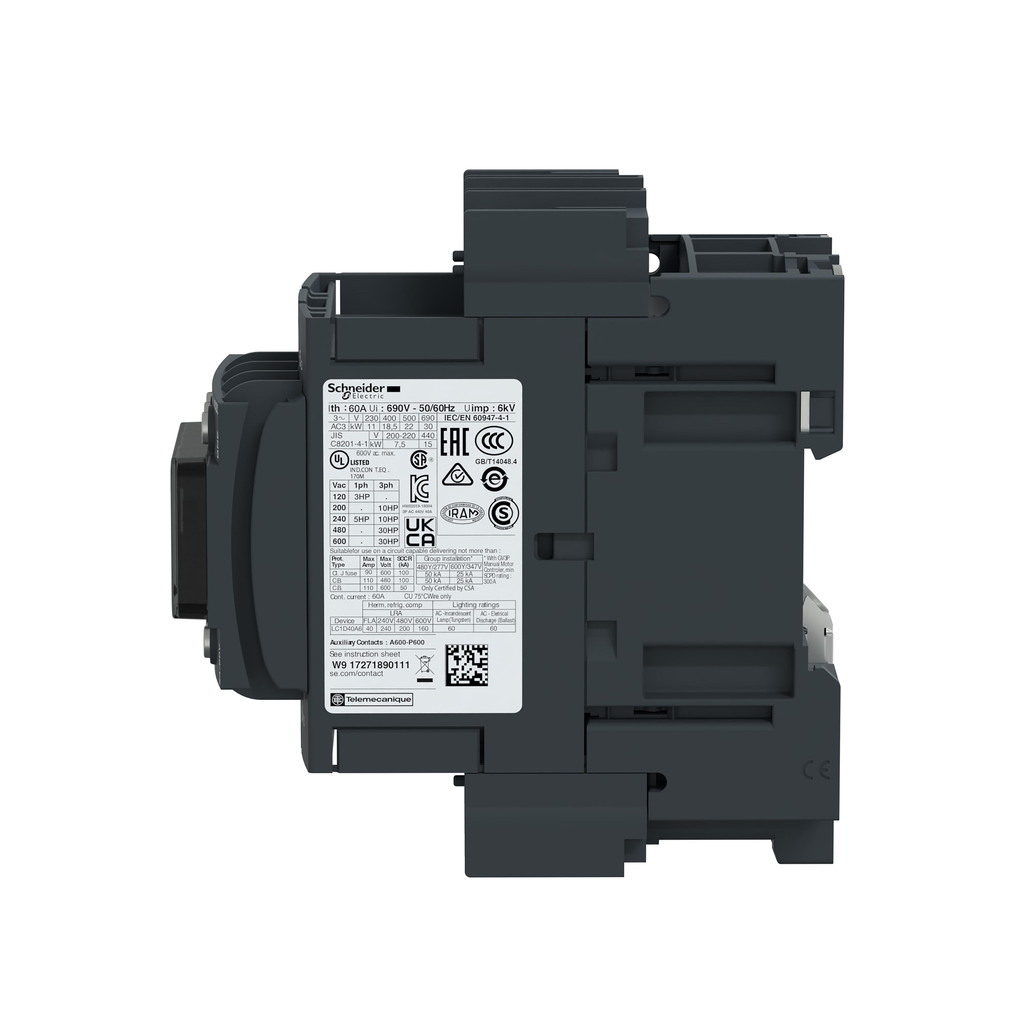 TeSys D Green - contacteur 3P (3NO) 40A - 24/60VCA/CC - basse conso - cosses