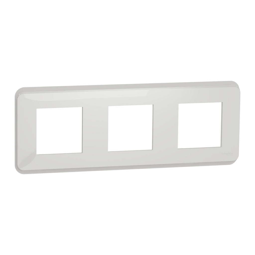 Unica Pro - plaque de finition - Blanc - 3 postes