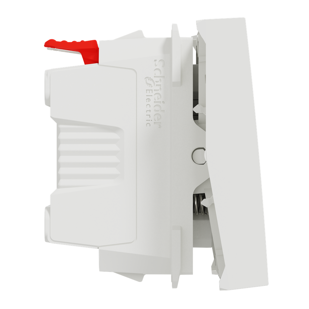 Unica - bouton-poussoir NO - 10A - connexion rapide - 2 mod - Blanc - méca seul