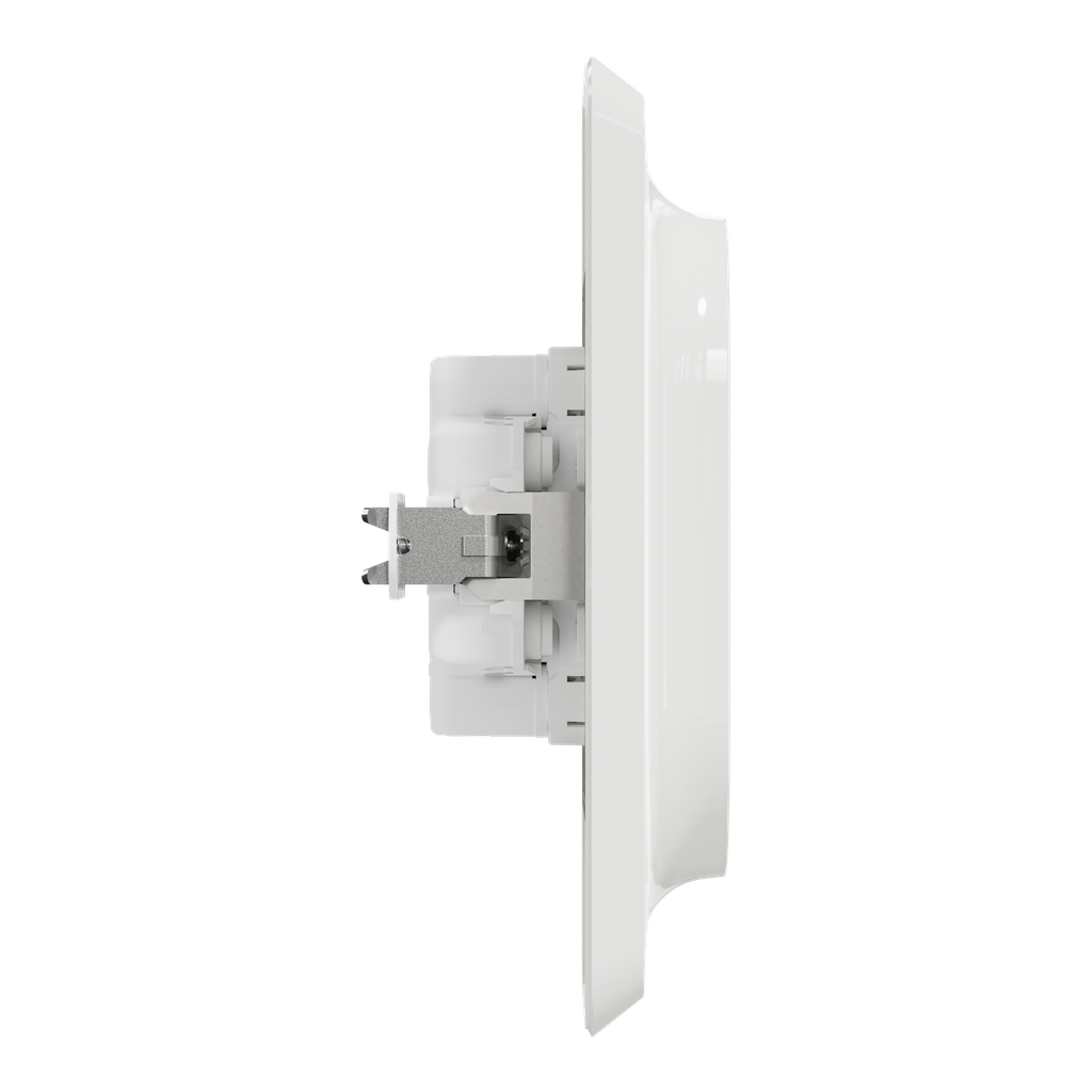 Unica - prise double 2P+T pour boîte 1P - FR - vis - Blanc - méca + plaque