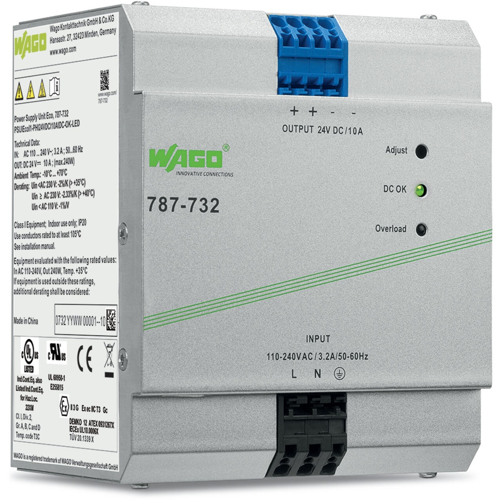 Alimentation à découpage ECO monophasée 230 V AC / 24 V DC - 10 A