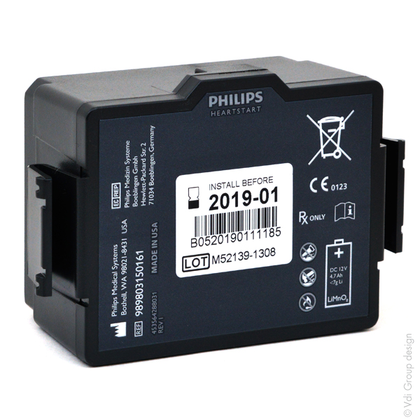 Batterie(s) Batterie médicale non rechargeable pour Heartstart FR3 12V 4.7Ah