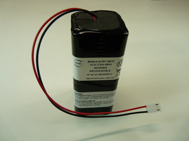 Pack(s) Batterie Nimh 16x AA 16S1P F200 19.2V 2.5Ah MOLEX