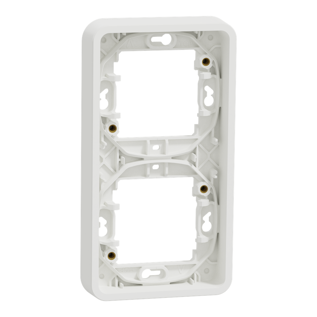 Mureva Styl - Cadre 2 postes vertical - encastré - IP55 - IK08 - blanc