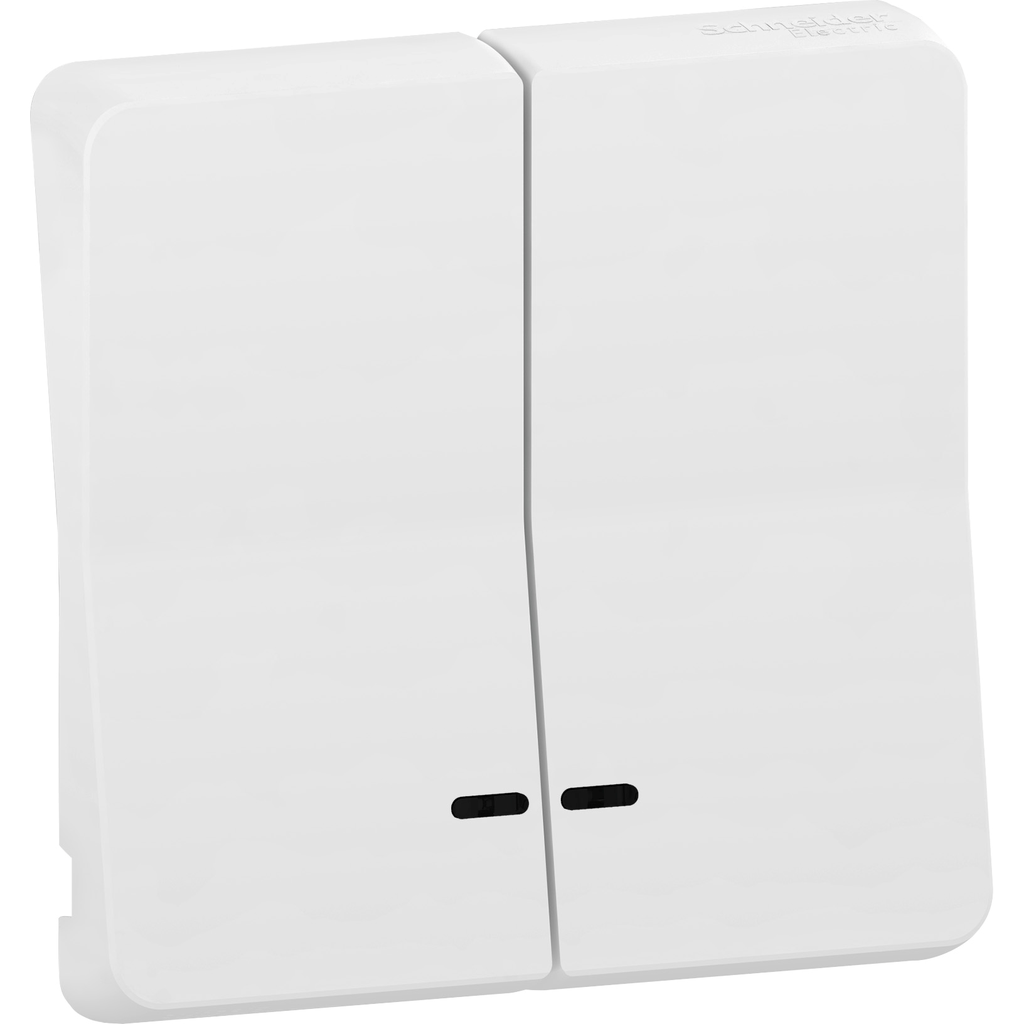 Mureva Styl - Enjoliveur 2 demi touche - IP55 - IK08 - blanc