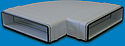 Coude 90° horizontal PVC rigide à joints d'étanchéité, rectangulaire 55 x 110 mm