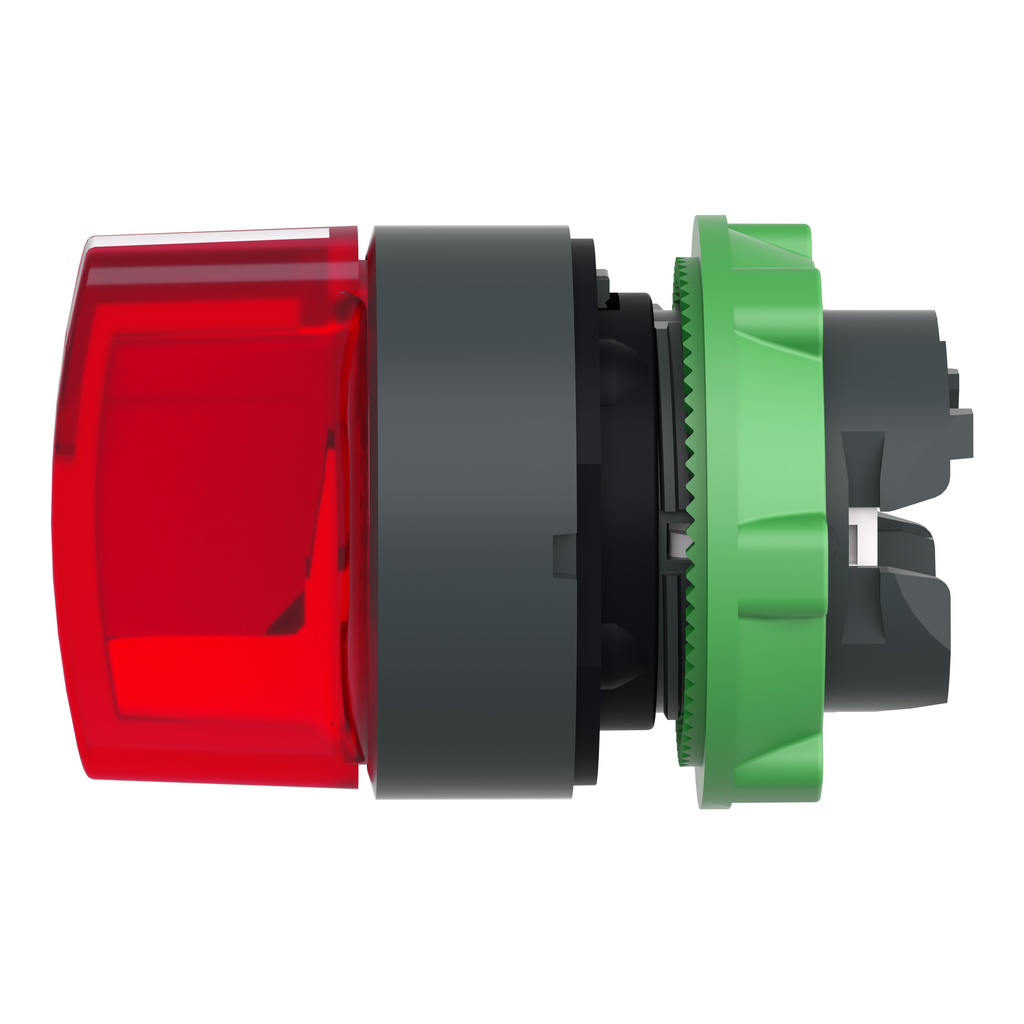 Harmony XB5 - tête bouton à manette lumineux - Ø22 - 3 pos rap DC - rouge