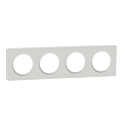 Odace Touch - plaque 4 postes horiz/ver 71mm translucide blanc avec liseré blanc