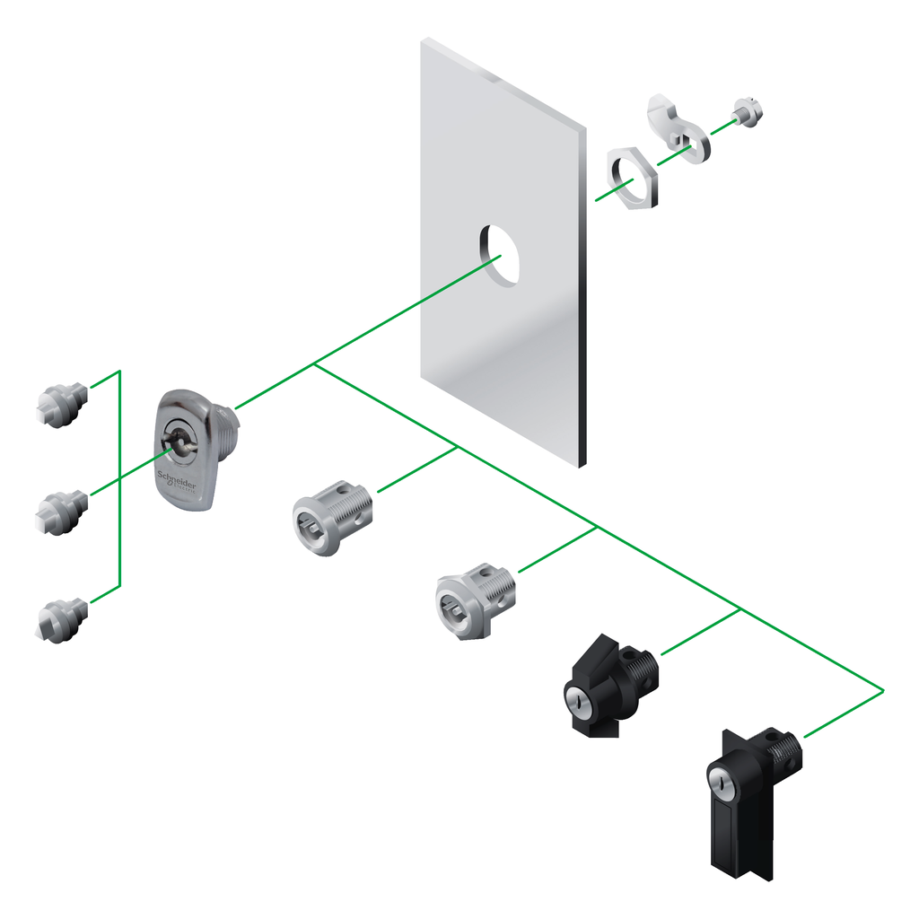 PanelSeT - Serrure DB rond Zamak chromé