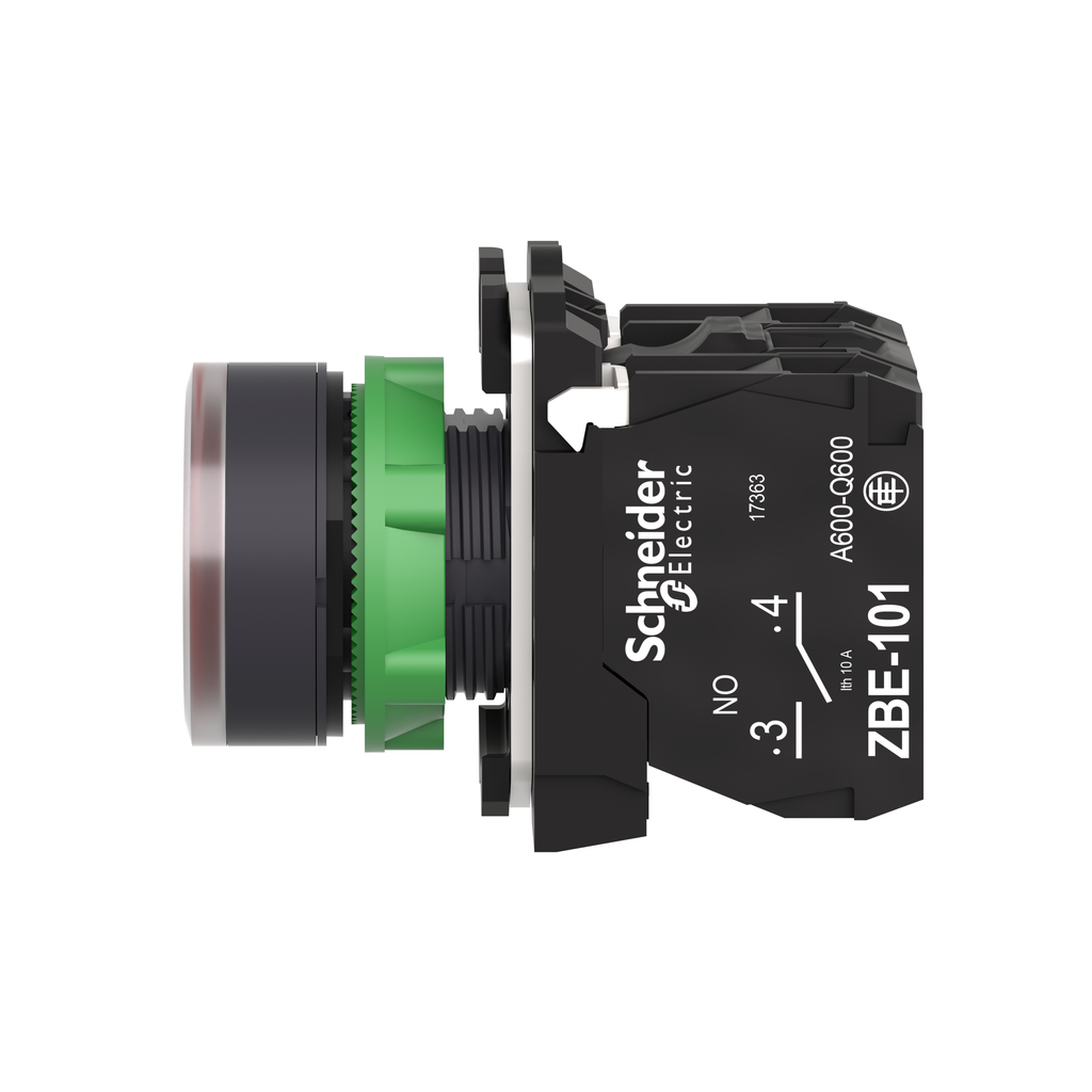 Harmony bt-pous lumineux rouge Ø22 - impulsion - 240 V - 1O+1F