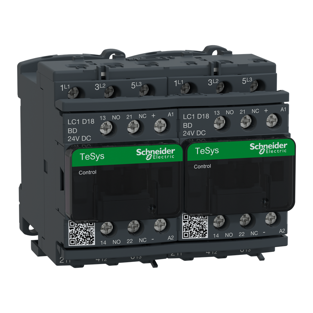 TeSys LC2D - contacteur inverseur - 3P - AC-3 440V - 18A - bobine 24Vcc