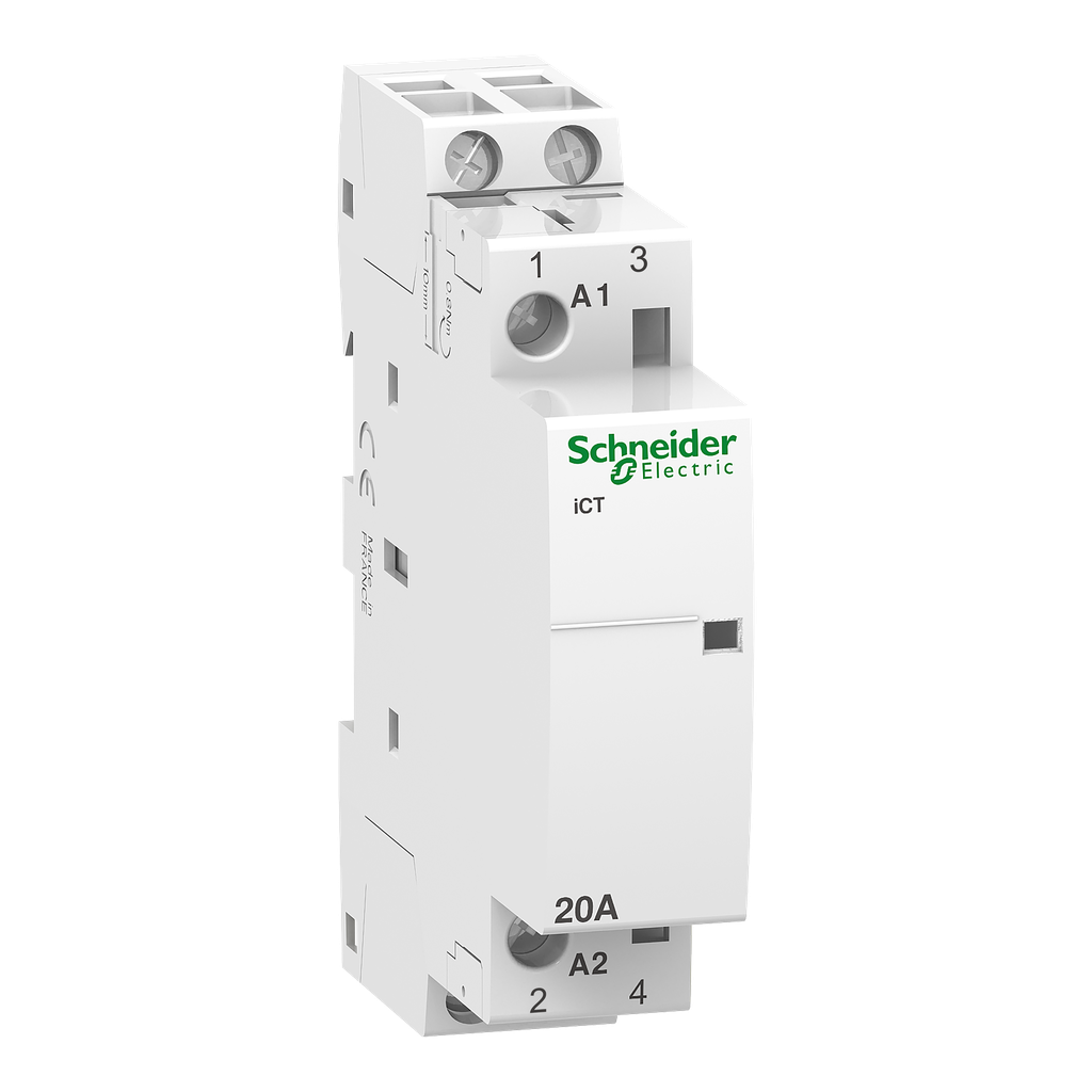 Acti9 iCT - Contacteur auxiliarisable - 2P - 20A - 2NO - 230/240Vca - 50Hz