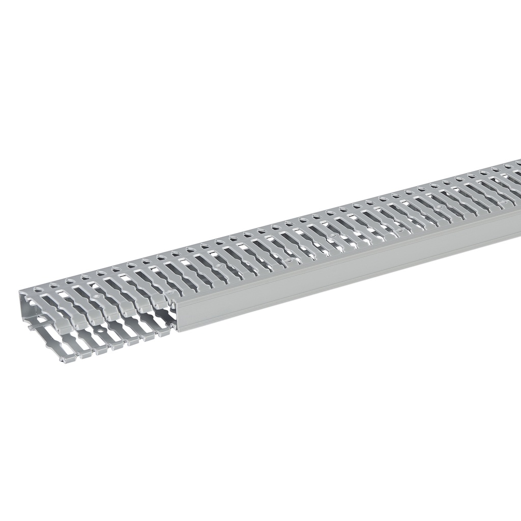 Goulotte de câblage Segma - 25mmx80mm - Fond+couvercle - Longueur 2m - PVC gris
