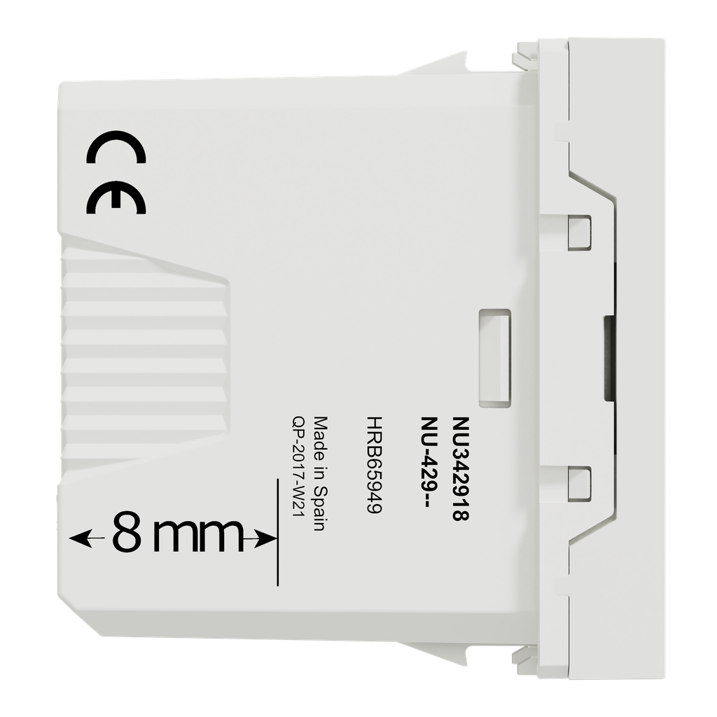 Unica - prise USB 2.0 - connecteur data - 1 mod - Blanc - méca seul