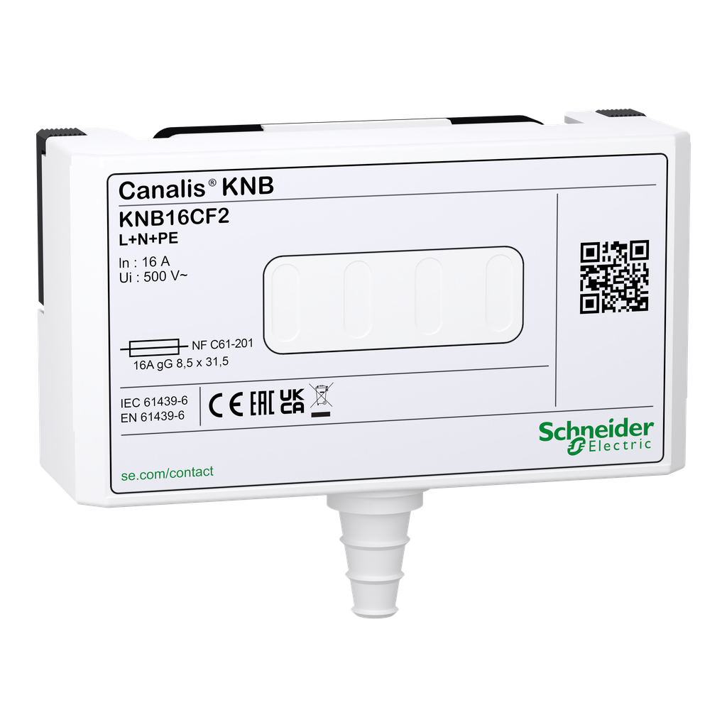 Canalis KNA & KNT - connecteur de dériv. fusib. - 16A - 8,5x31,5 - 1L+N+PE - NF