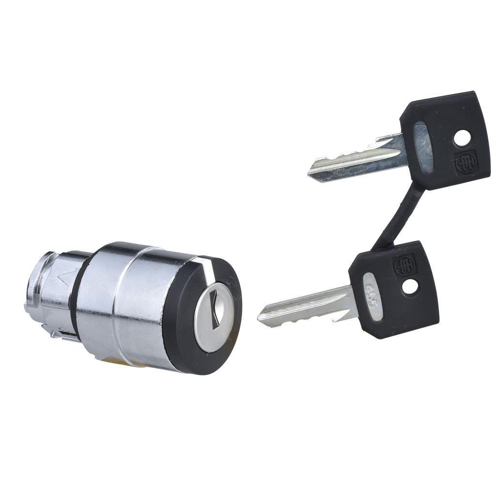 Harmony XB4 - tête bouton tournant à clé 455 - Ø22 - 3 pos rap DC - retr D