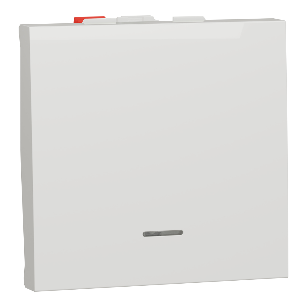 Unica - poussoir lumineux (localisation) - 10A - 2 mod - Blanc - méca seul
