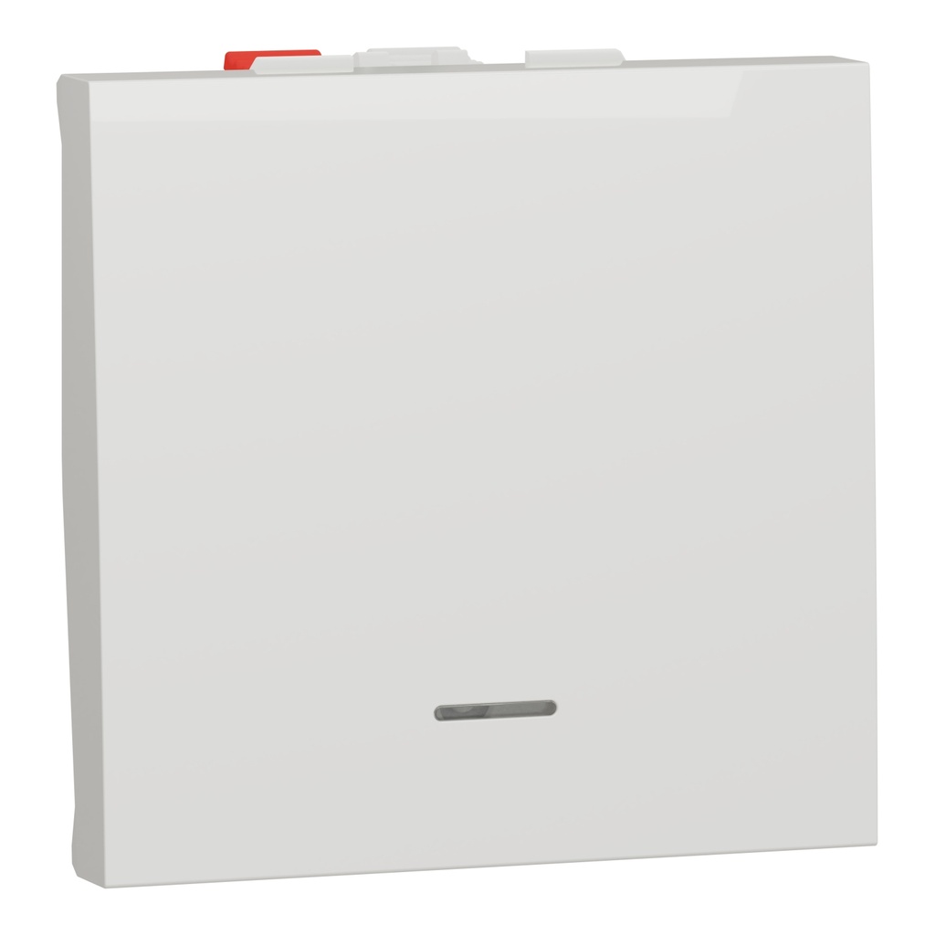 Unica - poussoir lumineux (localisation) - 10A - 2 mod - Blanc - méca seul