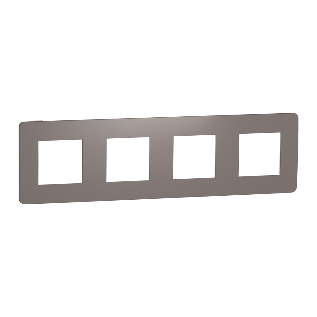 Unica Studio Color - plaque de finition - Chocolat liseré Blanc - 4 postes