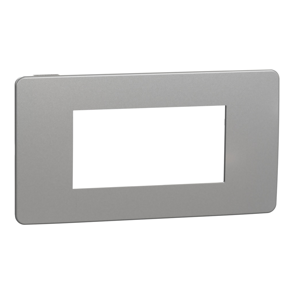 Unica Studio Métal - plaque de finition - Aluminium liseré Anthracite - 4 modul