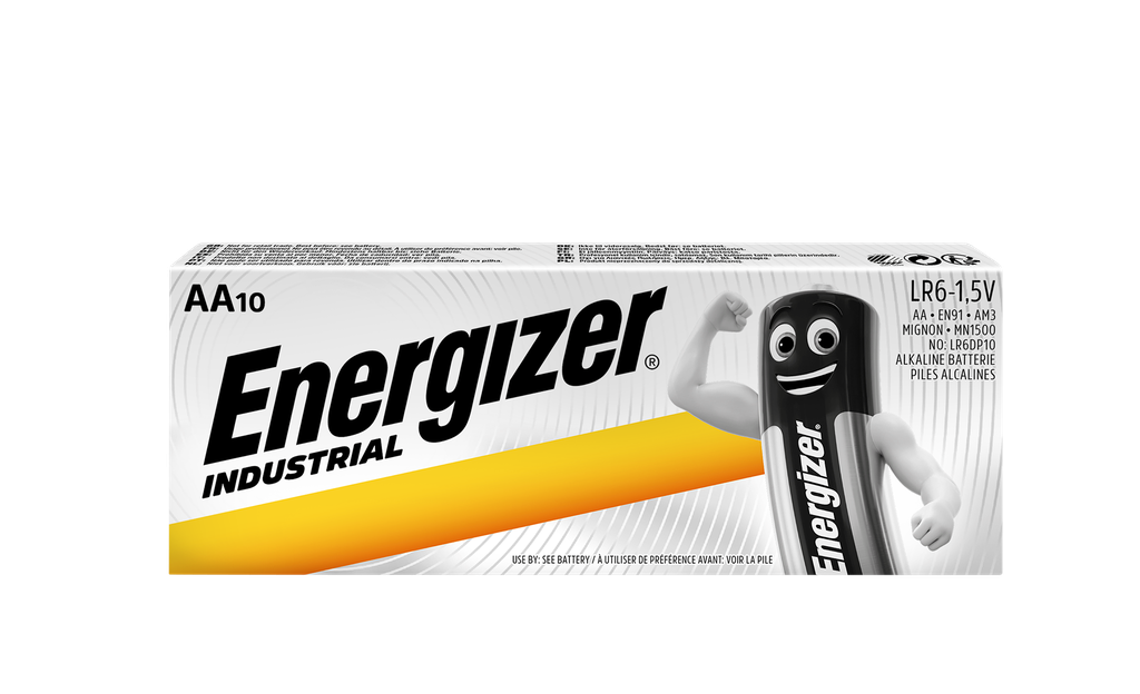 Boîte(s) de 10 Pile alcaline LR6 - AA Energizer Industrial 1.5V 2.7Ah