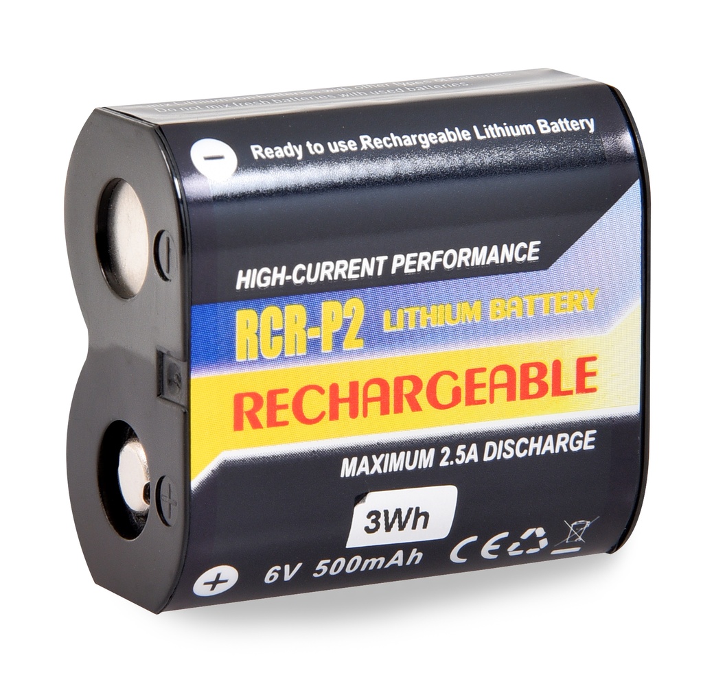 Blister(s) x 1 Batterie appareil photo - caméra RCR-2P rechargeable 6V 500mAh