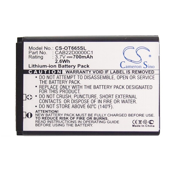 Blister(s) x 1 Batterie téléphone portable pour Alcatel 3.7V 700mAh
