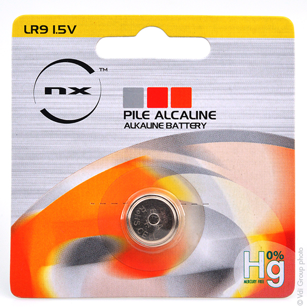 Blister(s) x 1 Pile bouton alcaline blister LR9 NX - 0% Hg 1.5V 190mAh
