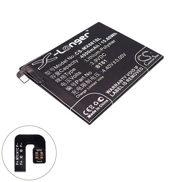 Blister(s) x 1 Batterie téléphone portable pour Meizu 3.9V 4000mAh