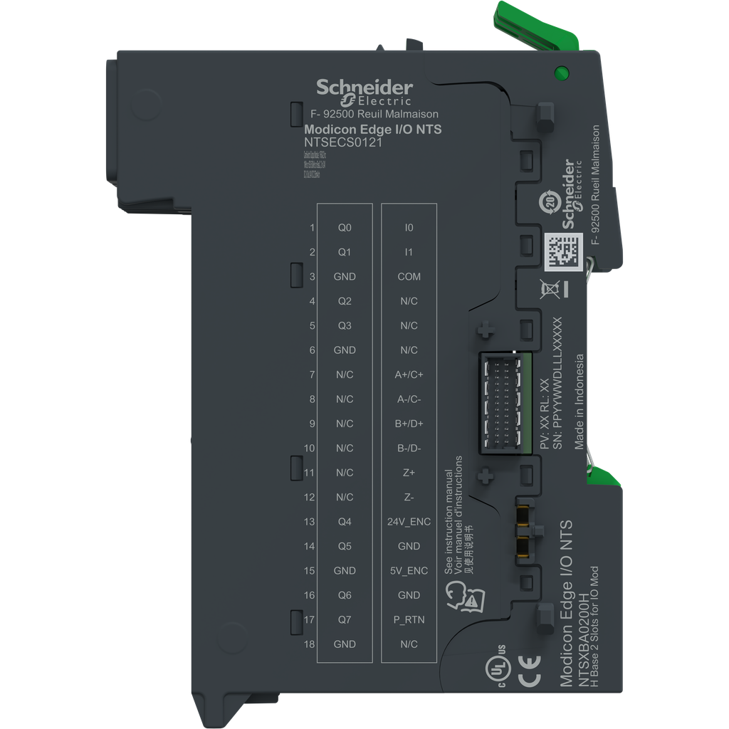 EdgeIO NTS Module+Base Entrée CAM,1xRS422 Inc.1MHz,SII 500kHz,BissC,+2E