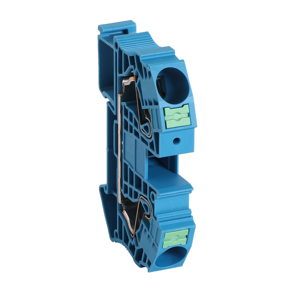 Linergy - Borne push in - passant - 2 points - 16mm² - bleu
