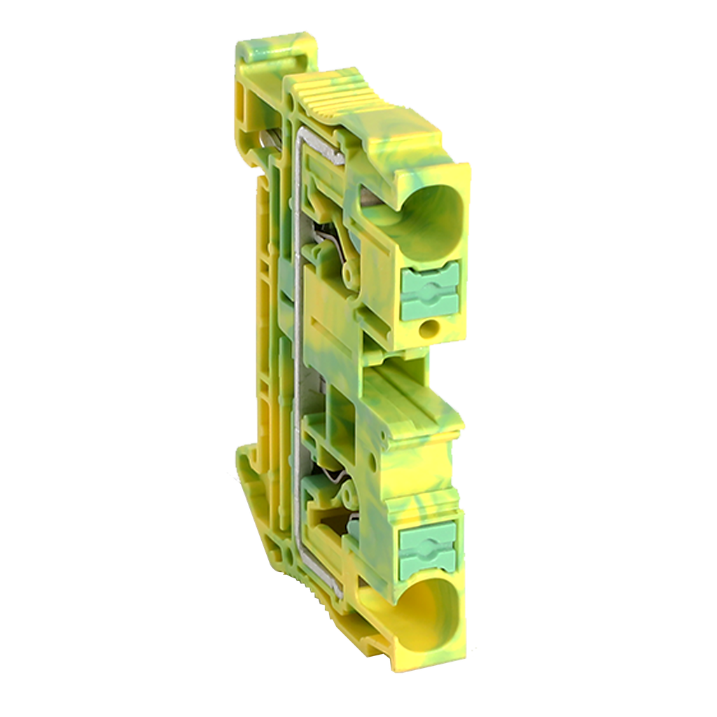Linergy - Borne push in - conducteur de protection - 2PTS - 6mm² - vert/jaune