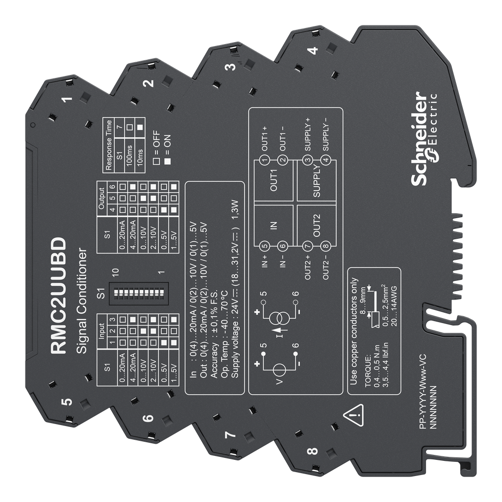 Harmony Convert - duplic 0-10Vdc ou 0/4-20mA vers 2x 0-10Vdc ou 2x 0/4-20mA
