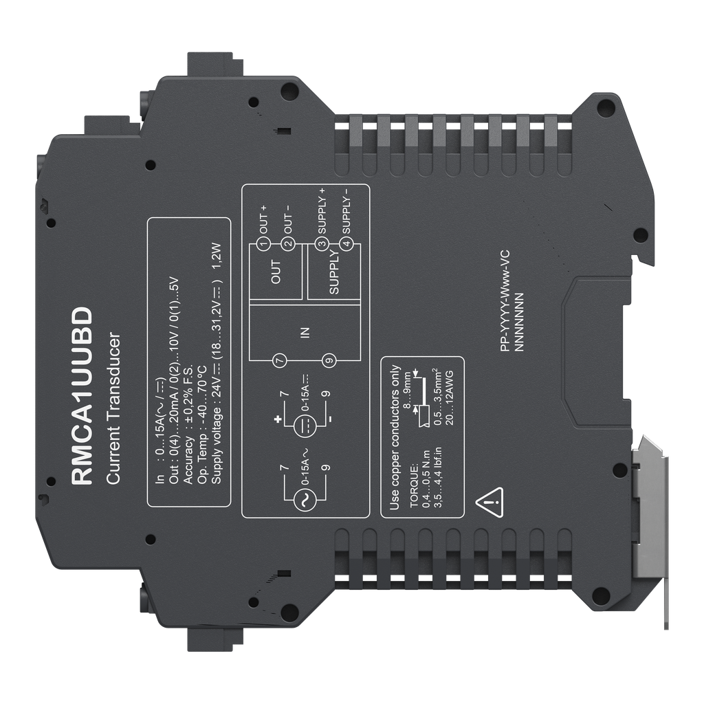 Harmony Transducteur I 0-15A ac/dc vers 0-10Vdc ou 0/4-20mA