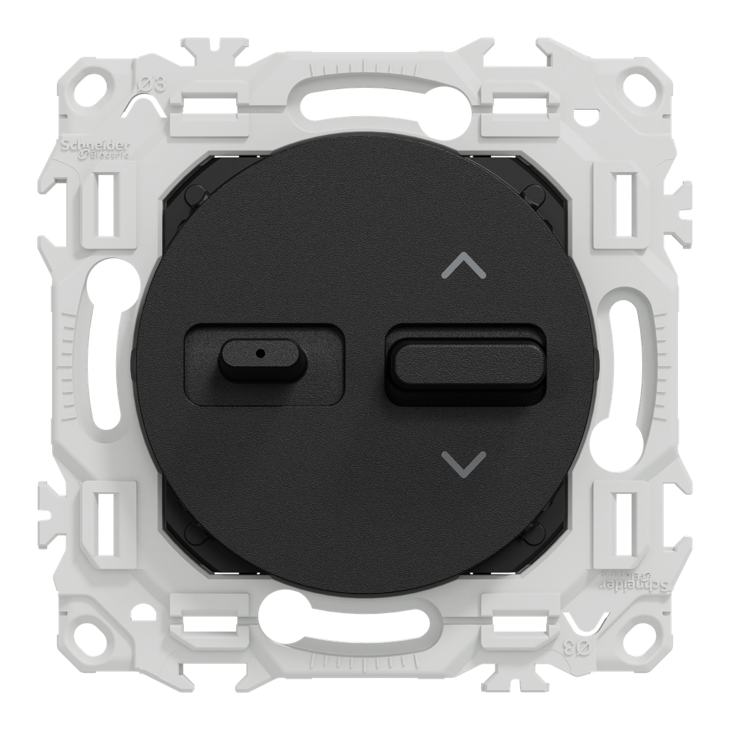 Odace - combiné double VV ou poussoir et VR à levier - 6/10AX - noir onyx