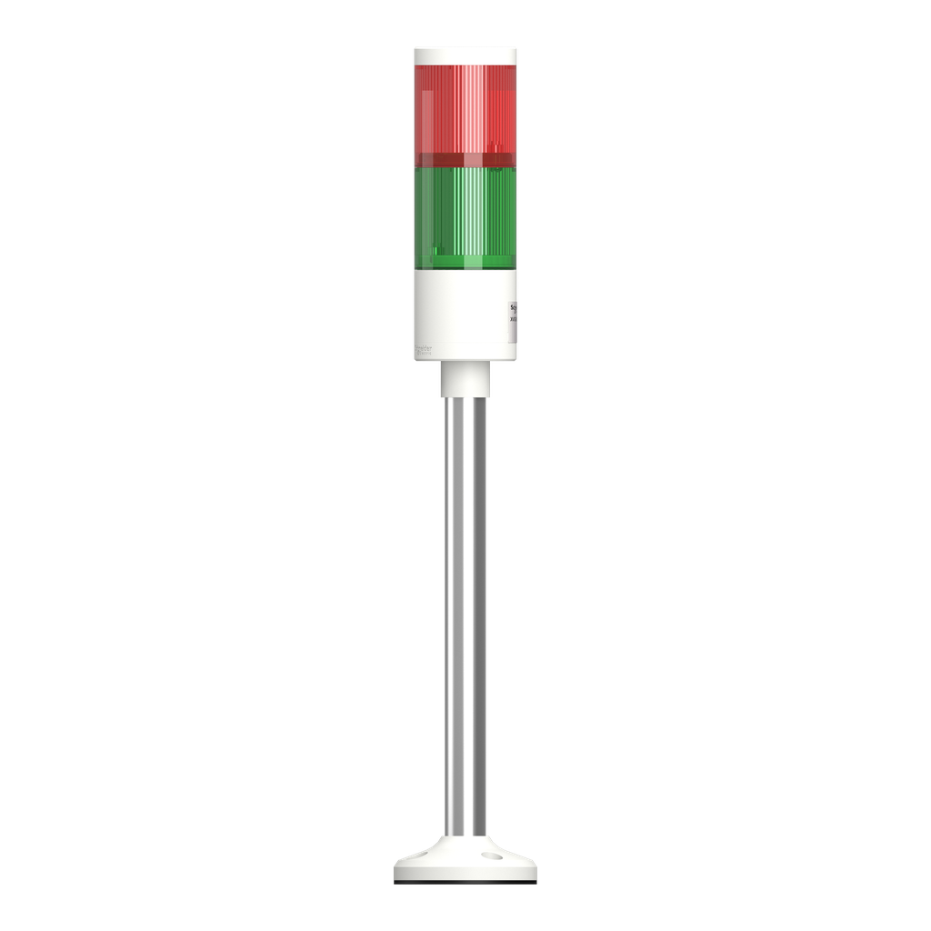 Harmony XVGK - Colonne monolithique - Ø50 - fixe rouge/vert - 24V - socle