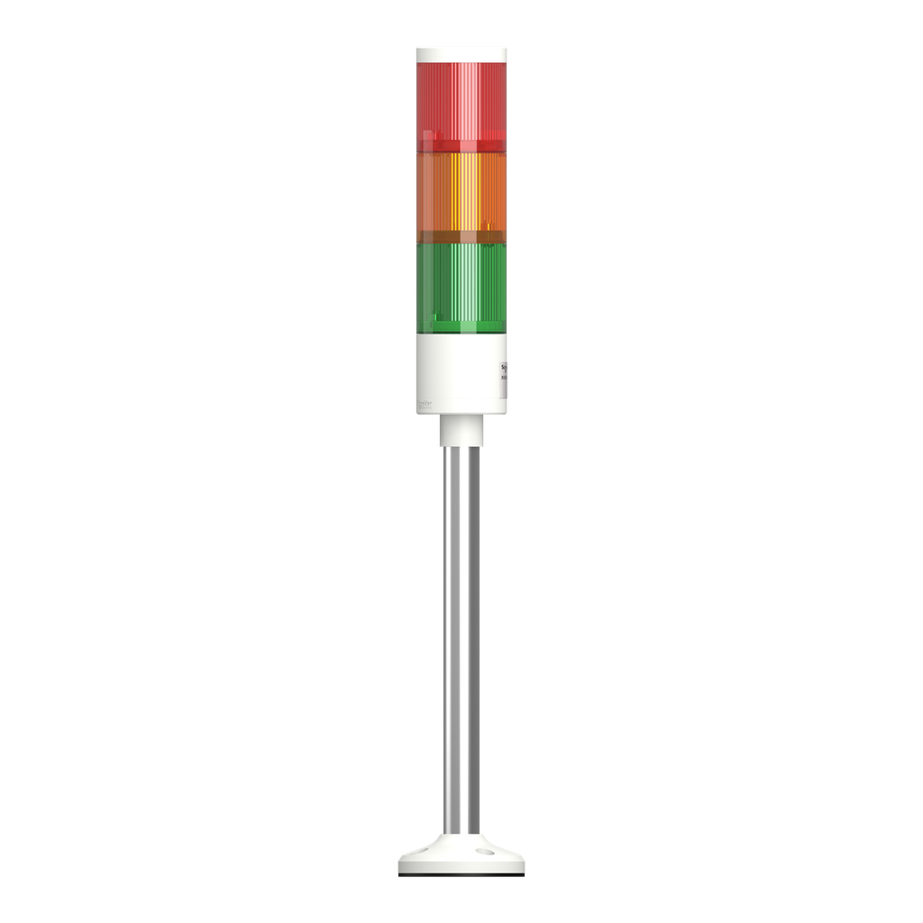 Harmony XVGK - Colonne monolithique - Ø50 - fixe R/O/V - 24V - socle