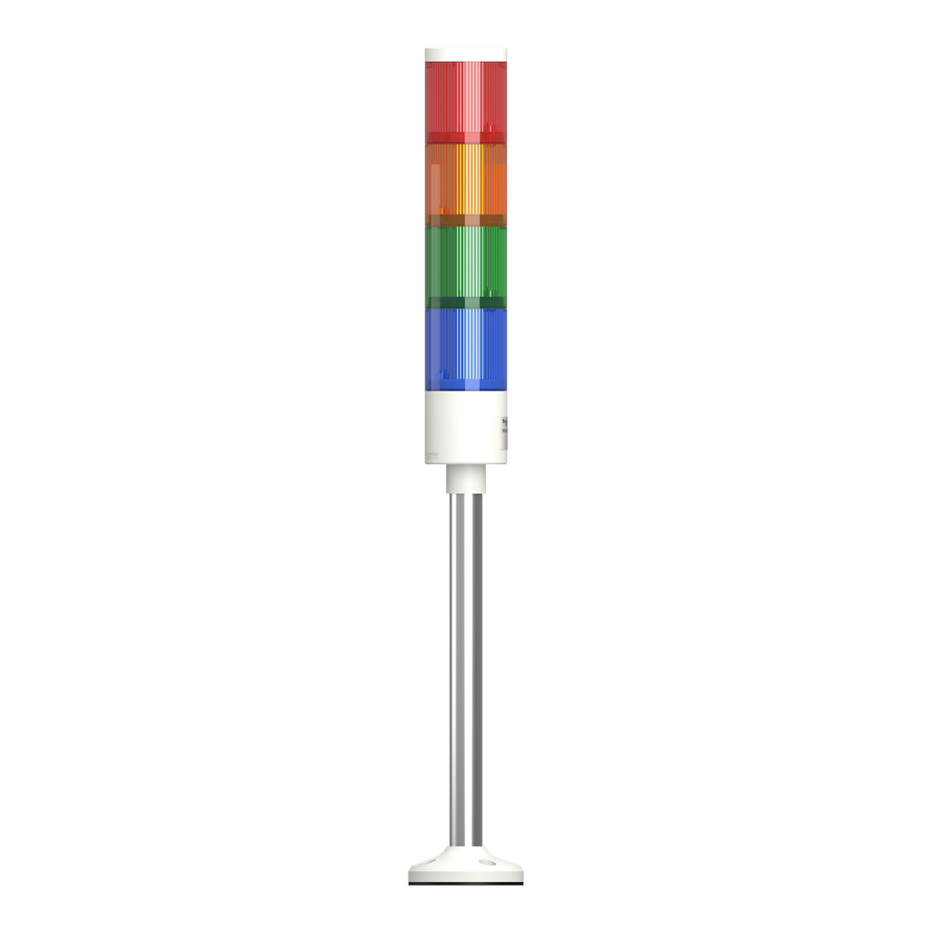 Harmony XVGK - Colonne monolithique - Ø50 - fixe R/O/V/bleu - 24V - socle