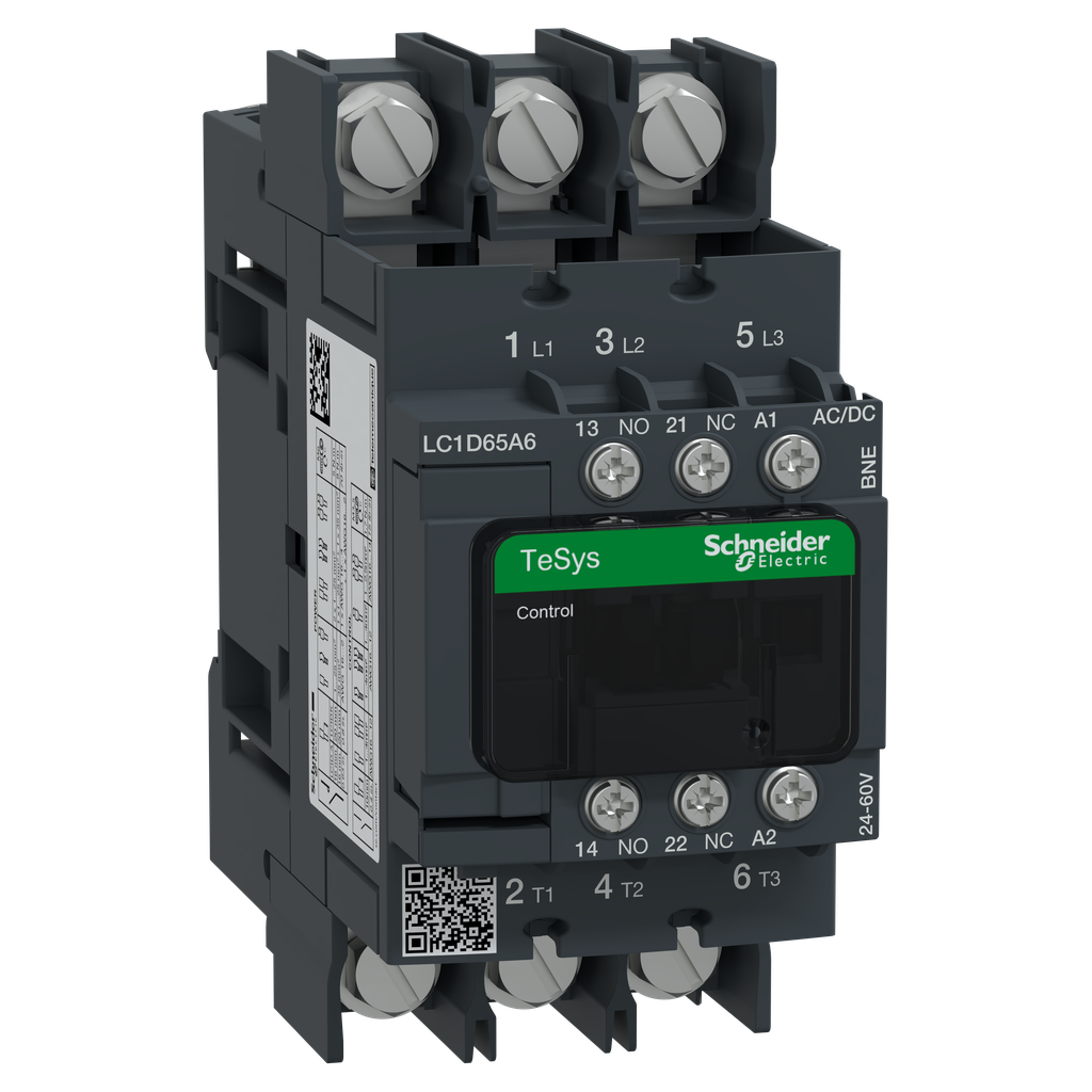 TeSys D Green - contacteur 3P (3NO) 65A - 24/60VCA/CC - basse conso - cosses