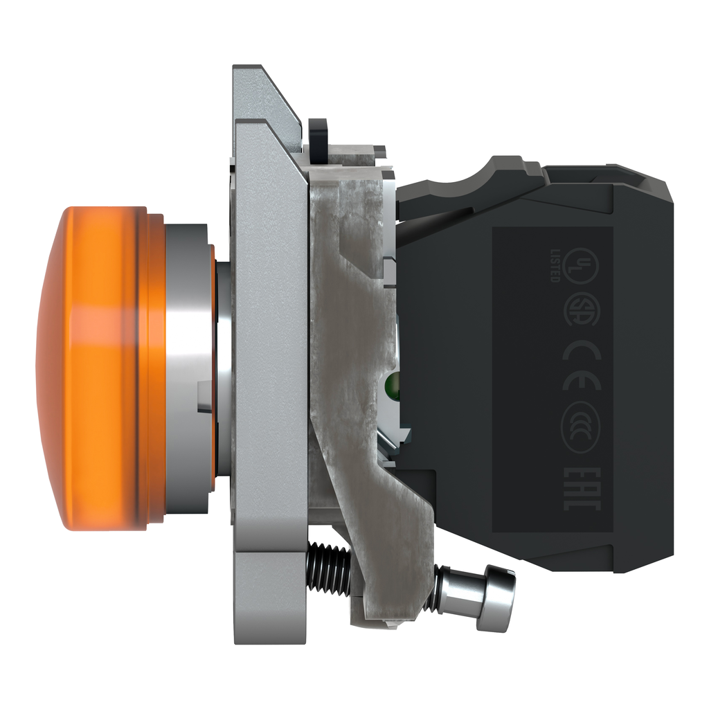 Harmony XB4 - BP lumineux DEL - flush - orange - 1O+1F - 230V - vis étrier