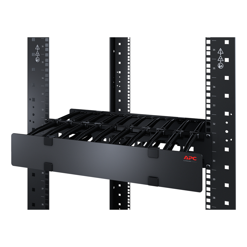 NetShelter - Passe-câbles horizontal - 2U - Profondeur 15 cm - 1 côté avec capot
