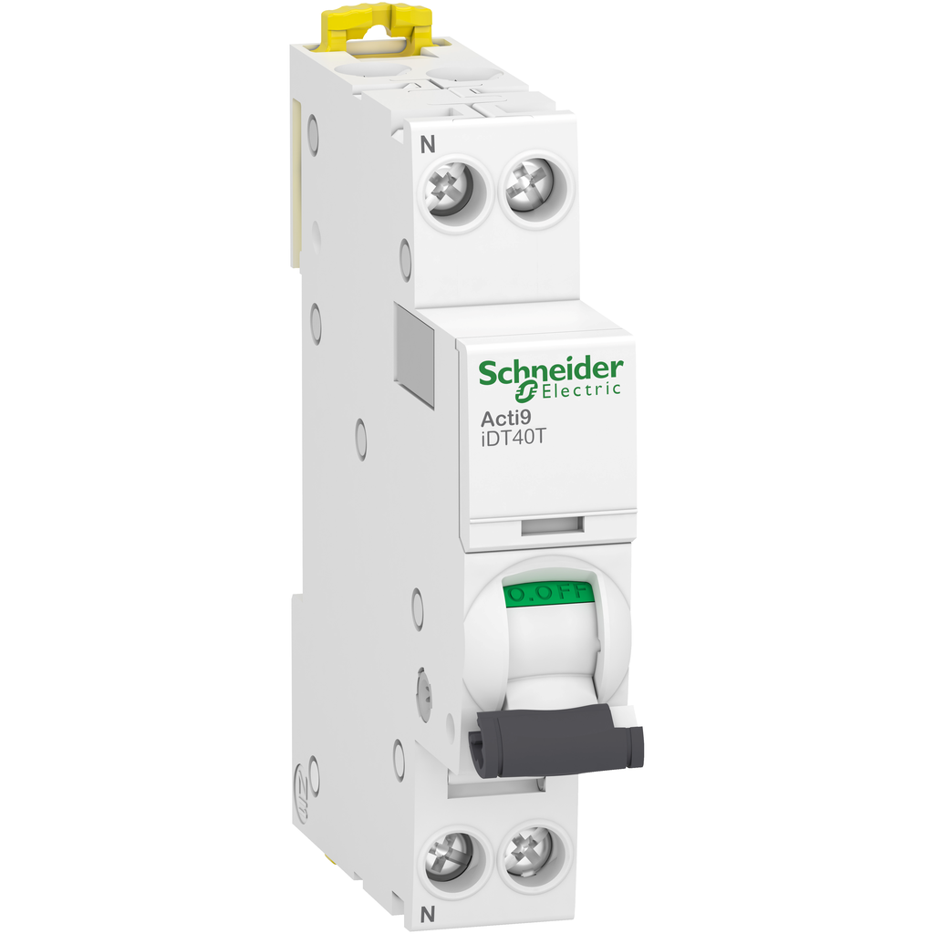 Acti9 iDT40T - Disjoncteur modulaire - 1P+N - 40A - Courbe C - 4500A/6kA