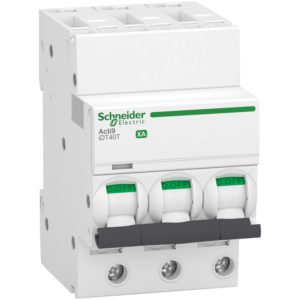 Acti9 iDT40T XA - Disjoncteur modulaire - auto/vis - 3P - 25A - C - 4500A/6kA